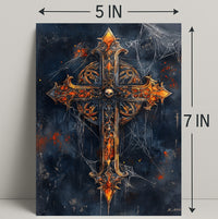 Gothic Cross With Skull Poster
