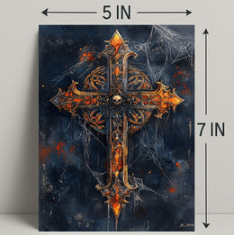 Gothic Cross With Skull Poster