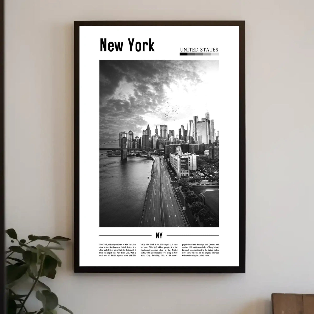 New York City Grand Skyline Poster Vintage Wall Art