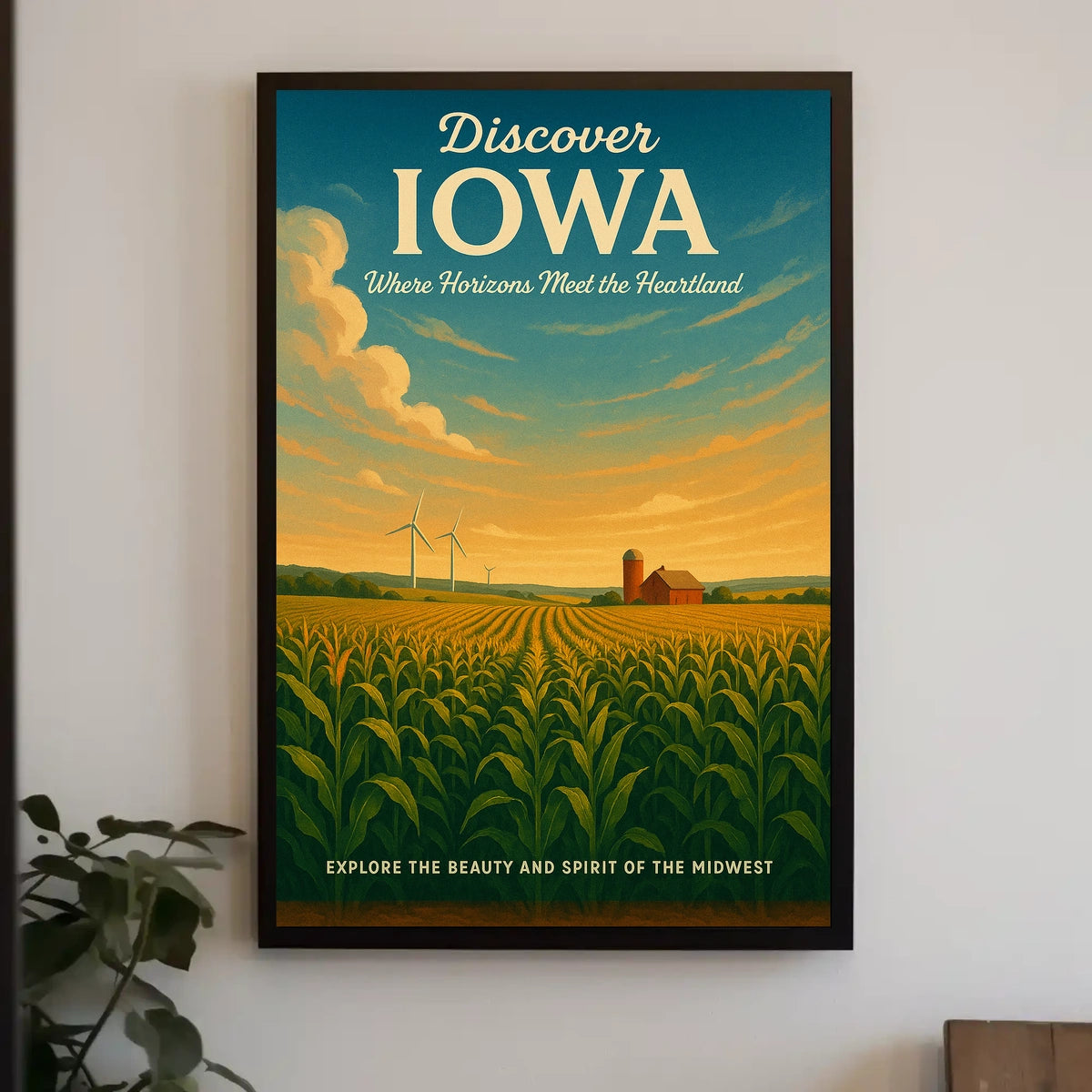 Iowa's Scenic Beauty Landscape Vintage Midwest Poster