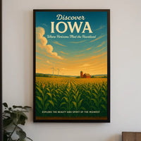 Iowa's Scenic Beauty Landscape Vintage Midwest Poster