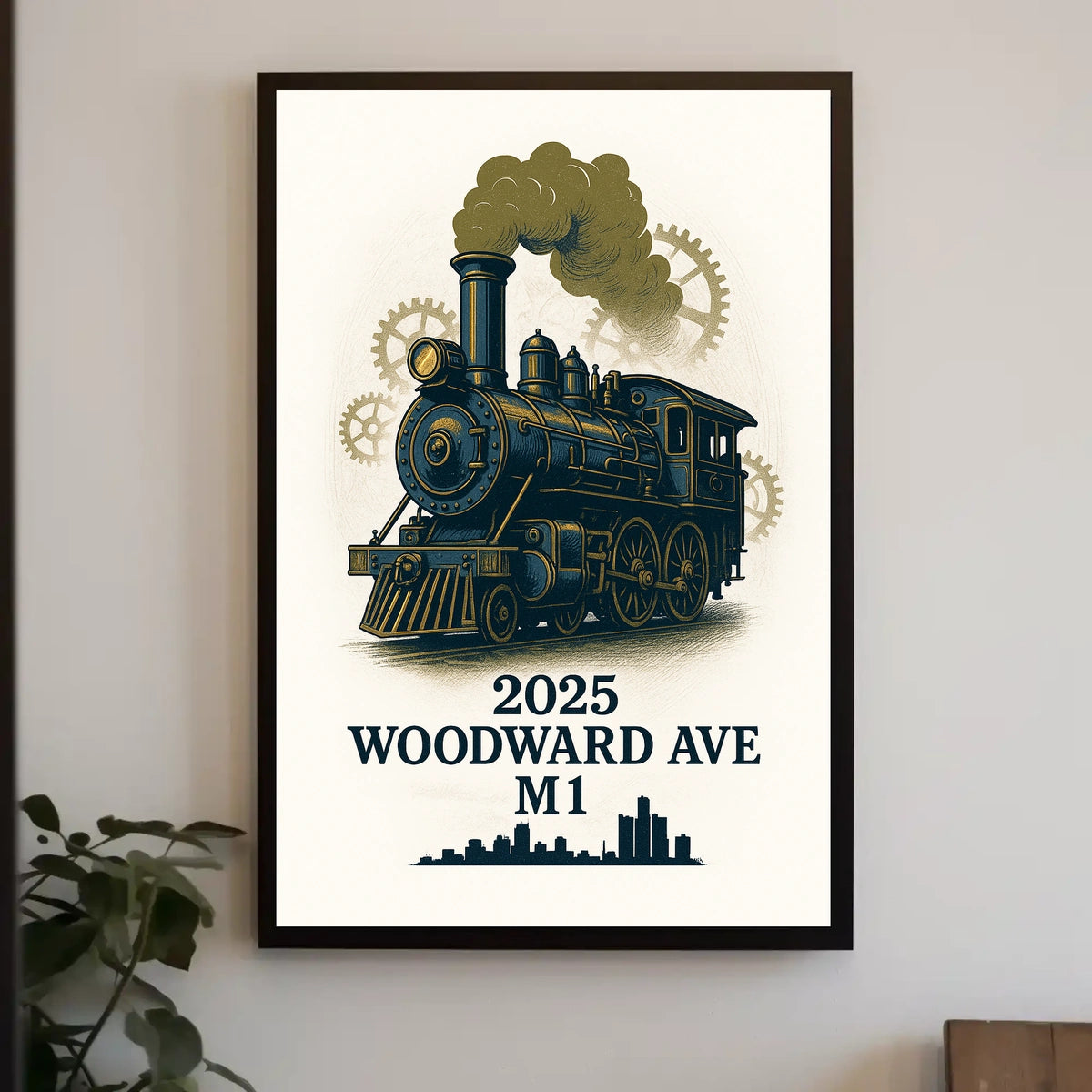 Woodward Ave Steam Engine Poster Poster