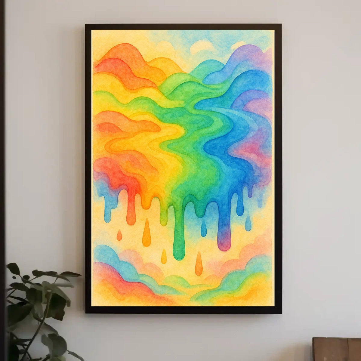 The poster displays an abstract, vibrant scene of flowing rainbow colors. The core Travel Poster