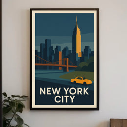New York City Poster Modern Travel Iconic Bold Wall Art