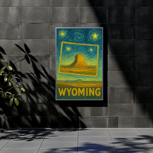 Wyoming Starry Night Poster