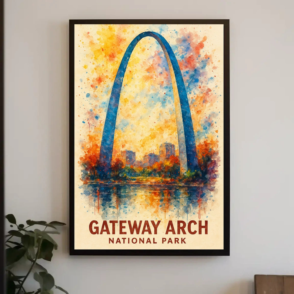 Gateway Arch Vibrant Watercolor Poster Art Print