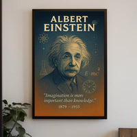 Albert Einstein Vintage Science Poster with Inspirational Quote