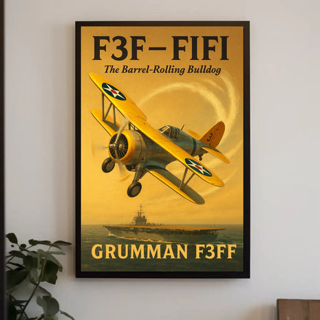 Grumman F3F 1930s American Aircraft Vintage Military Poster