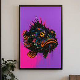 Neon Fish Expression Poster