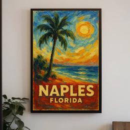 Naples Florida Brushstroke Art Poster
