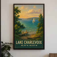 Lake Charlevoix Scenic Travel Poster