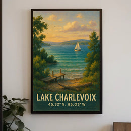 Lake Charlevoix Scenic Travel Poster