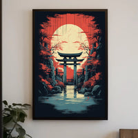 Tranquil Torii At Sunset Poster PosterGoat