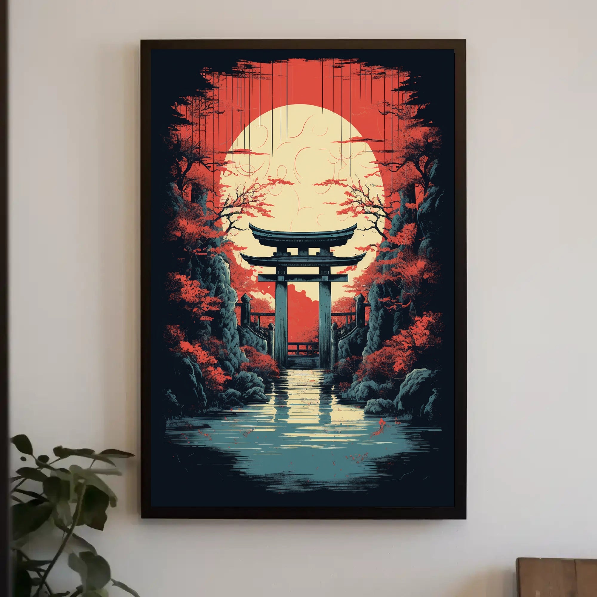 Tranquil Torii At Sunset Poster PosterGoat