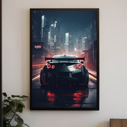 Night Drive In The City Poster