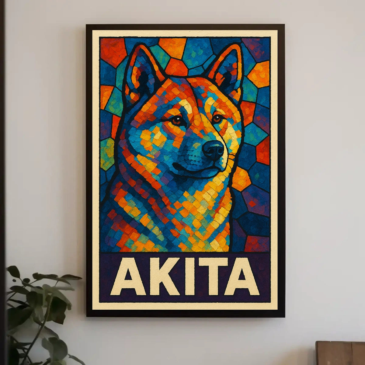 Akita Mosaic Art Poster