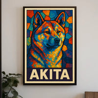 Akita Mosaic Art Poster