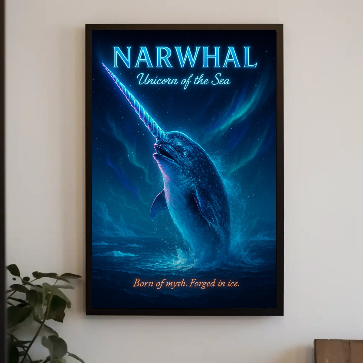 Majestic Narwhal Mystical Dramatic Ethereal Poster