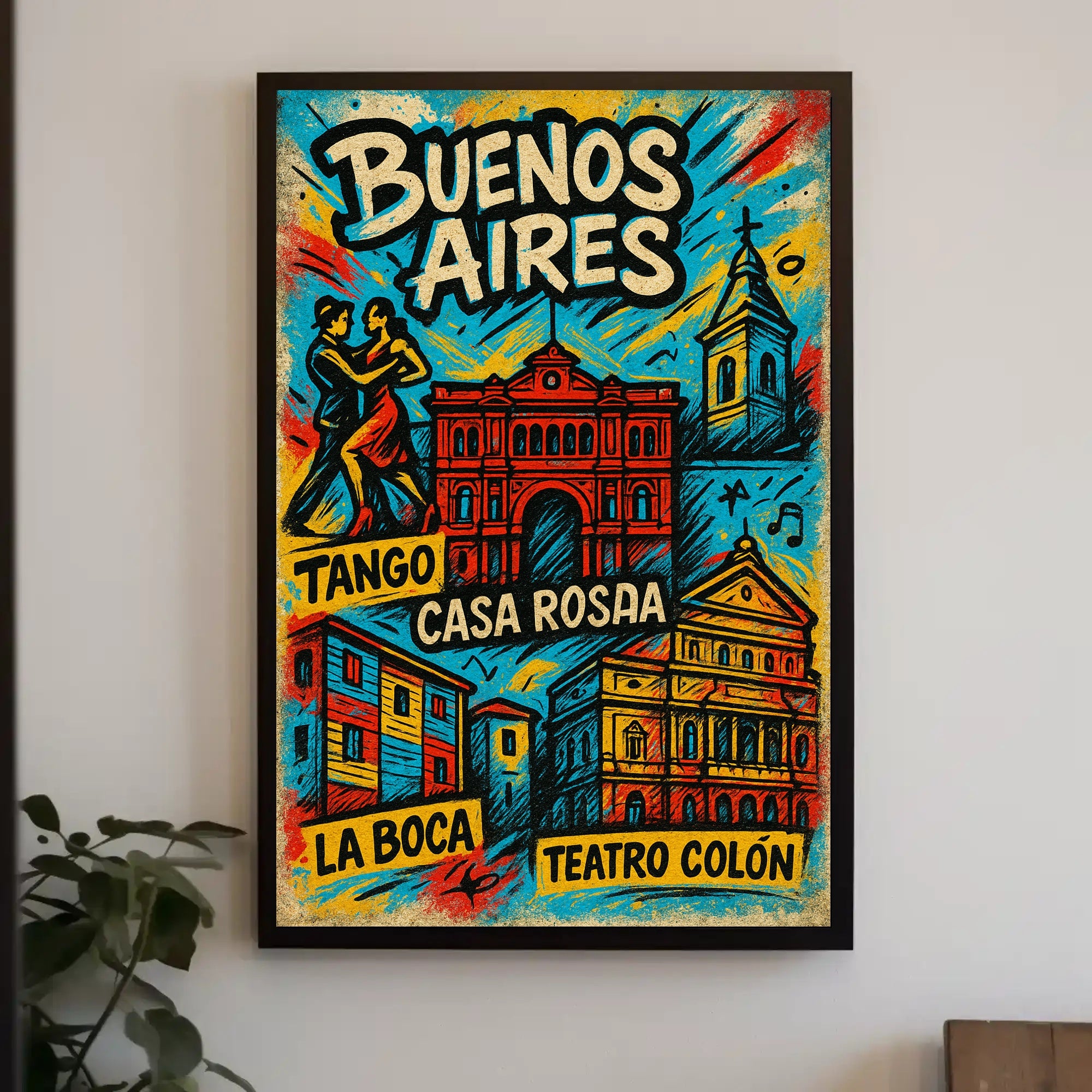 Buenos Aires Highlights Vintage Poster Print PosterGoat