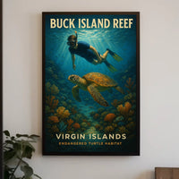 Buck Island Reef Endangered Turtle Poster