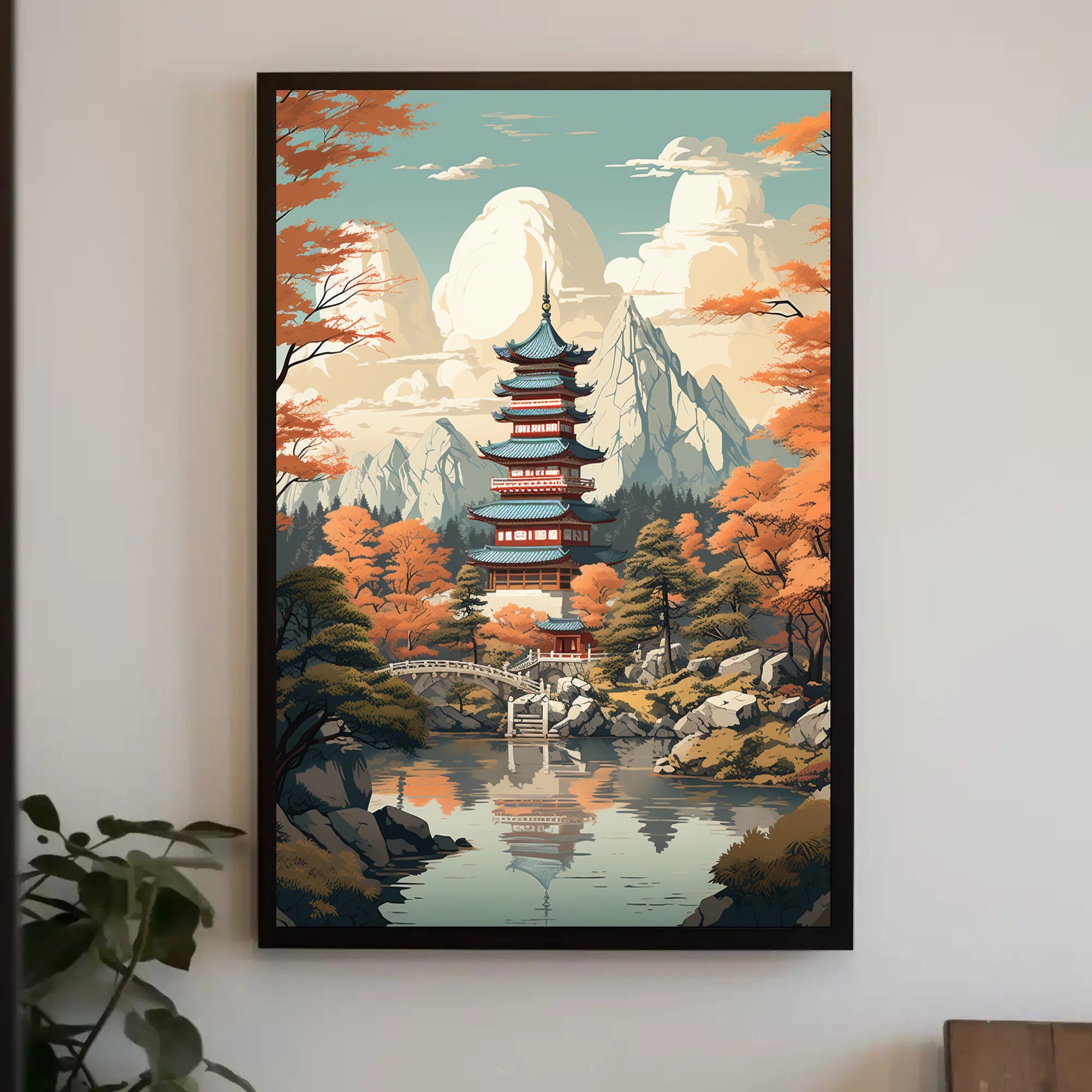 Tranquil Pagoda In Autumn Poster