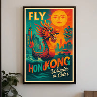Fly To Hong Kong Wander In Color Poster