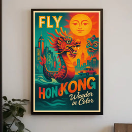 Fly To Hong Kong Wander In Color Poster