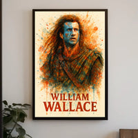 Medieval Scottish Warrior Art Poster: Bold Watercolor Print