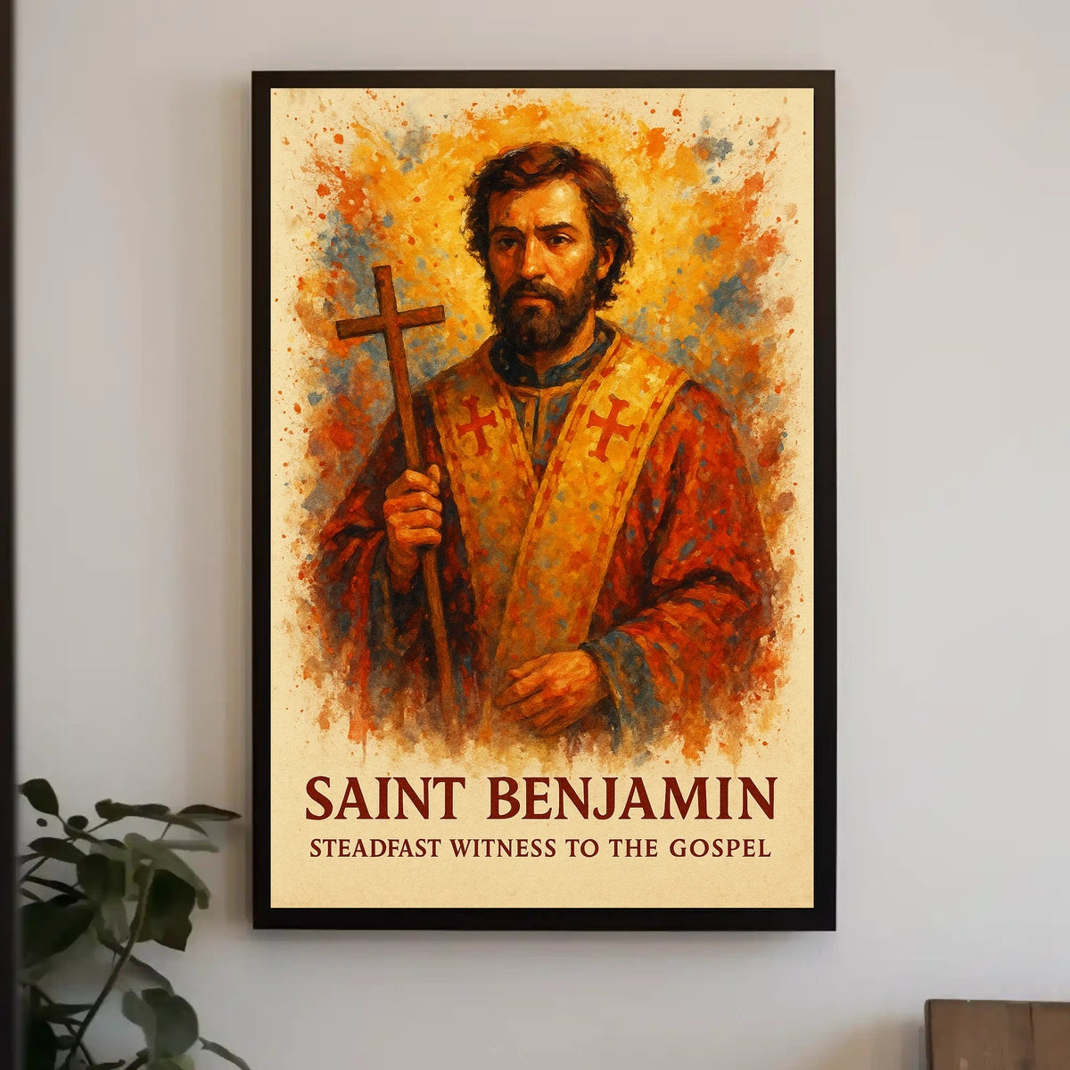 Saint Benjamin Religious Art Poster - Abstract, Artistic, or Pop Culture Poster