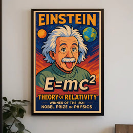Einstein Relativity Classic Educational Poster