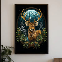 Majestic Winter Stag Poster