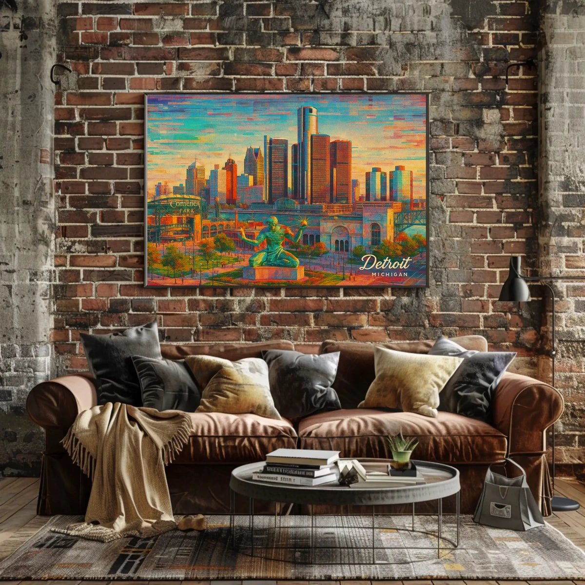Detroit Skyline Poster