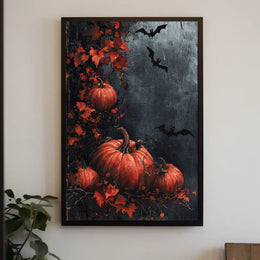 Hauntingly Eerie Halloween Autumn Landscape Poster