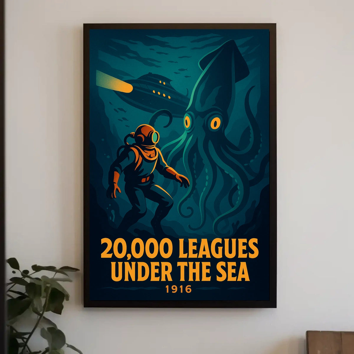 Undersea Adventure Jules Verne Cinematic Poster
