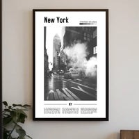 New York City Black And White Taxi Poster Modern Wall Art