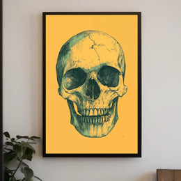 Human Skull Mortality Decay Illustration Poster