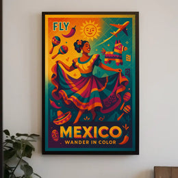 Fly to Mexico Wander in Color Poster