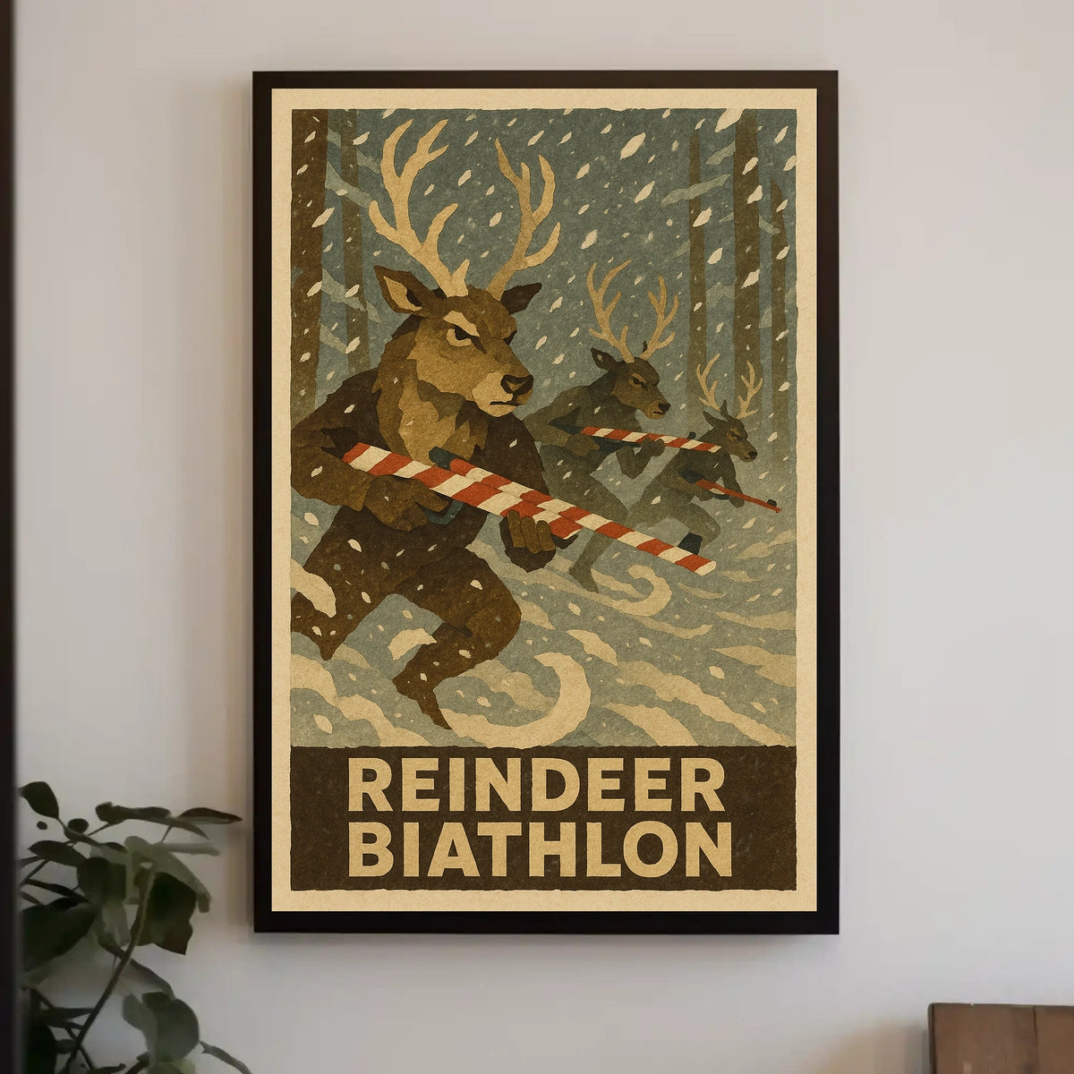 Reindeer Biathlon Poster