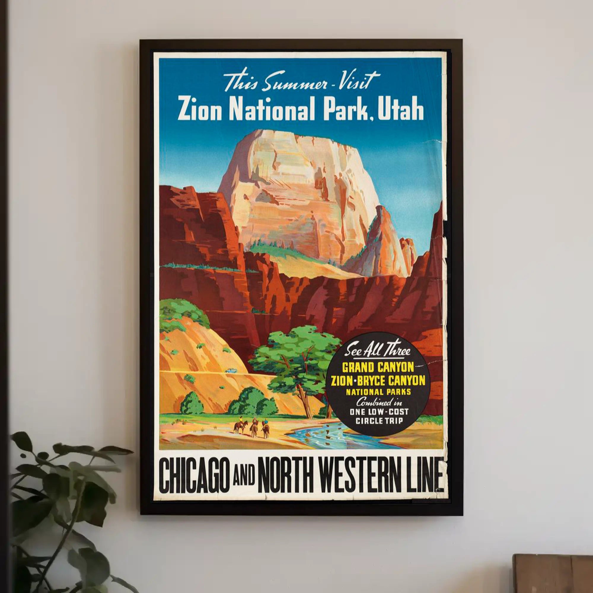 Zion National Park Vintage Travel Poster Print
