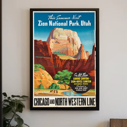 Zion National Park Vintage Travel Poster Print