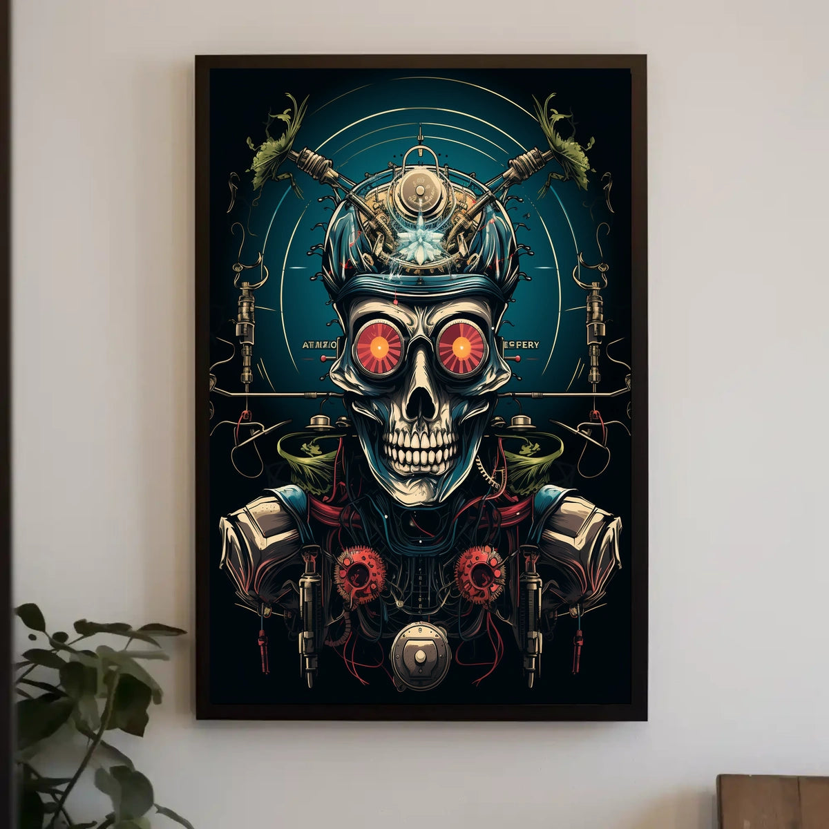 Cybernetic Skull Art Poster