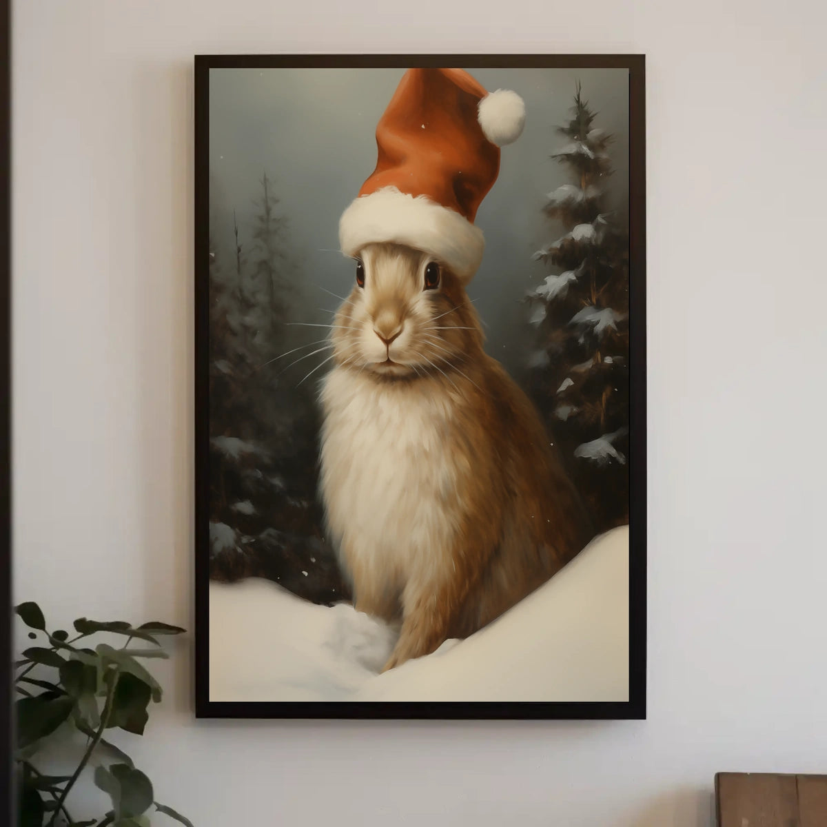 Festive Rabbit In Winter Wonderland Poster