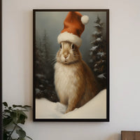 Festive Rabbit In Winter Wonderland Poster