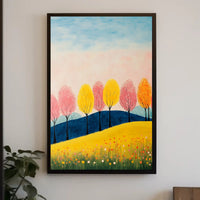 Seasons Landscape Vibrant Poster Wall Art Print