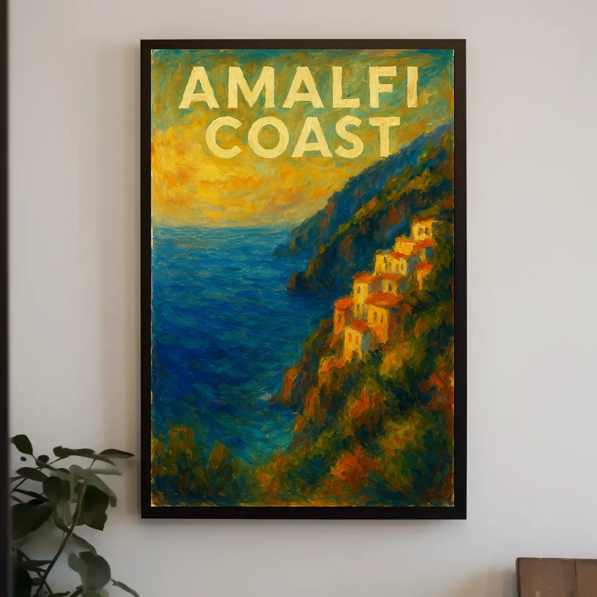 Amalfi Coast Poster Wall Art for Coastal Decor and Travel