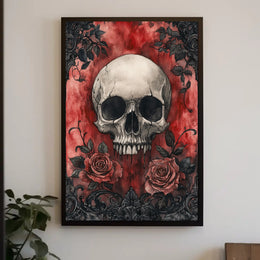 Skull And Roses Poster