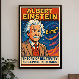 Albert Einstein Relativity Theory Vintage Educational Scientific Print Wall Art Scholarly Poster
