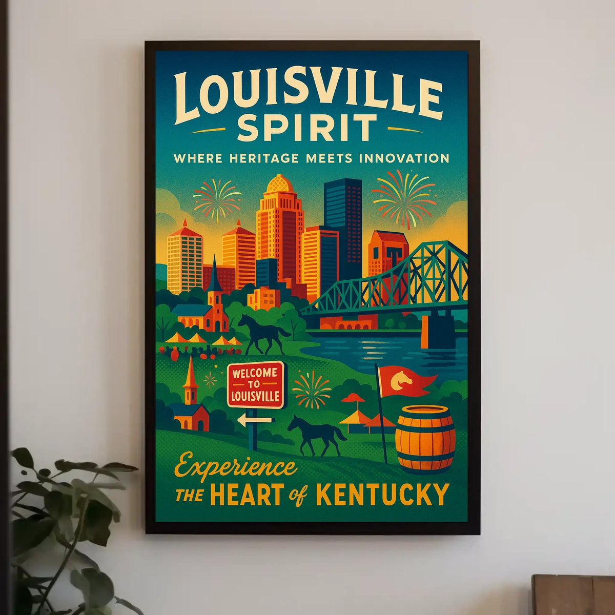 Louisville Spirit Where Heritage Meets Innovation Poster