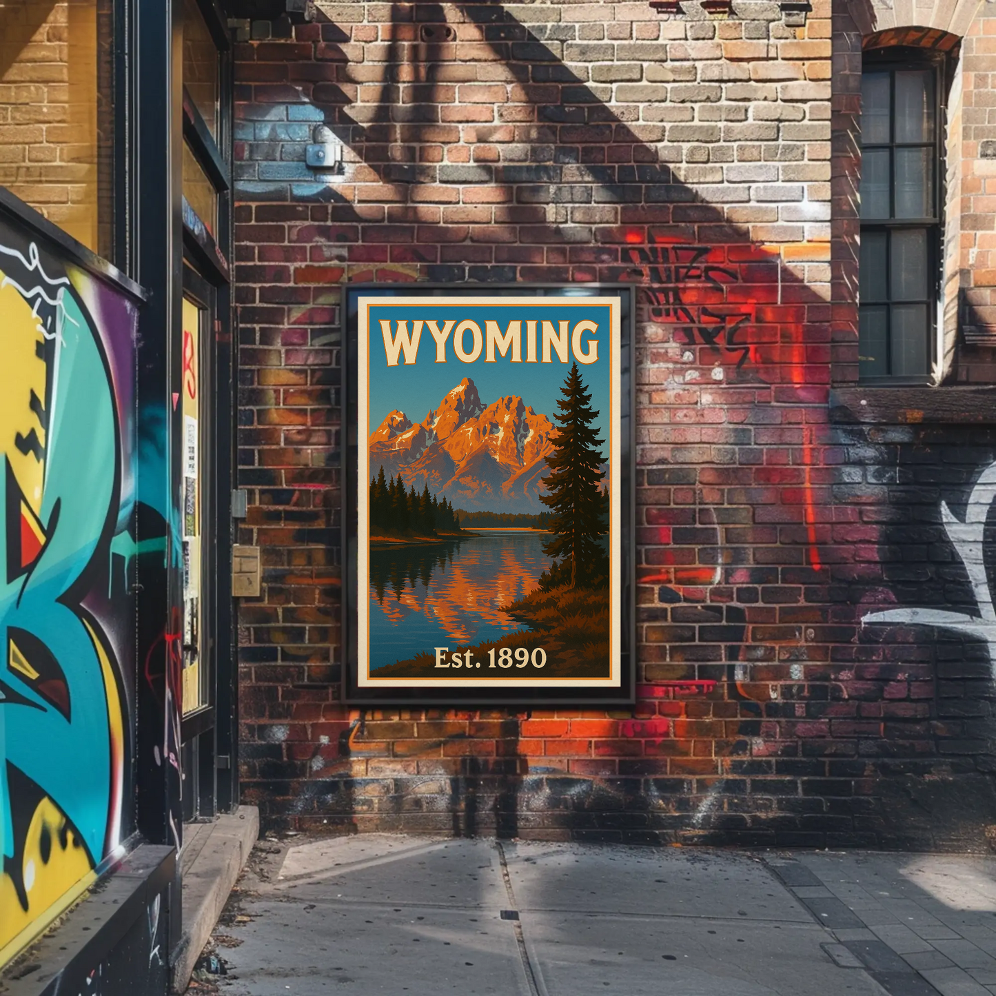 Wyoming Grand Tetons Mountain Lake Reflection Travel Poster
