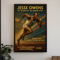 Jesse Owens Berlin Olympics Vintage Art Poster